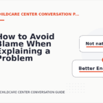 How to Avoid Blame When Explaining a Problem in Childcare Center Conversation English